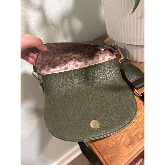 Kedzie Luna Crossbody Bag Shoulder Purse with Removable Strap, Olive Green - Picture 6 of 13
